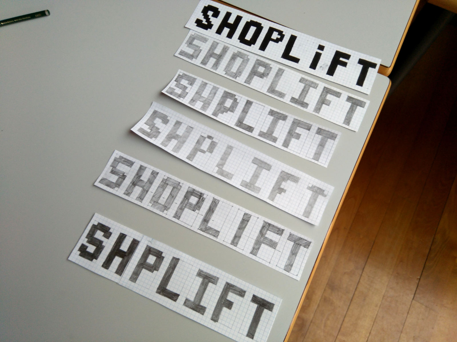 Shoplift sketches, photo by Manufactura