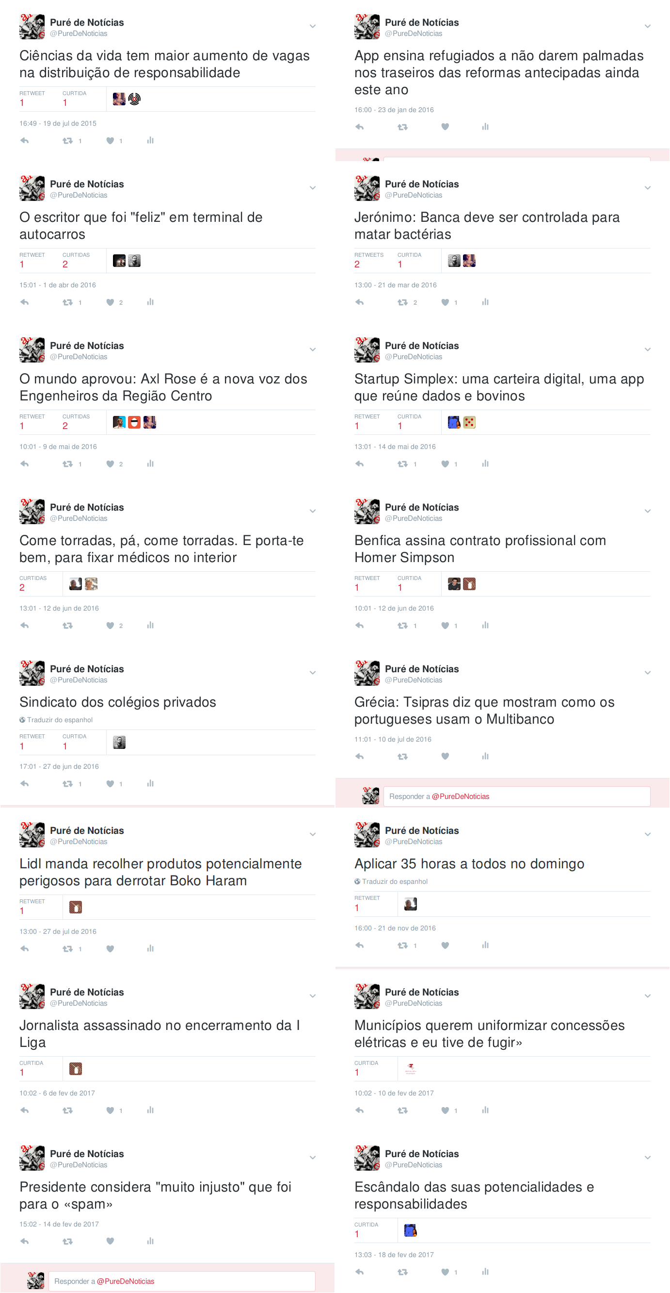 Puré de Notícias, vários